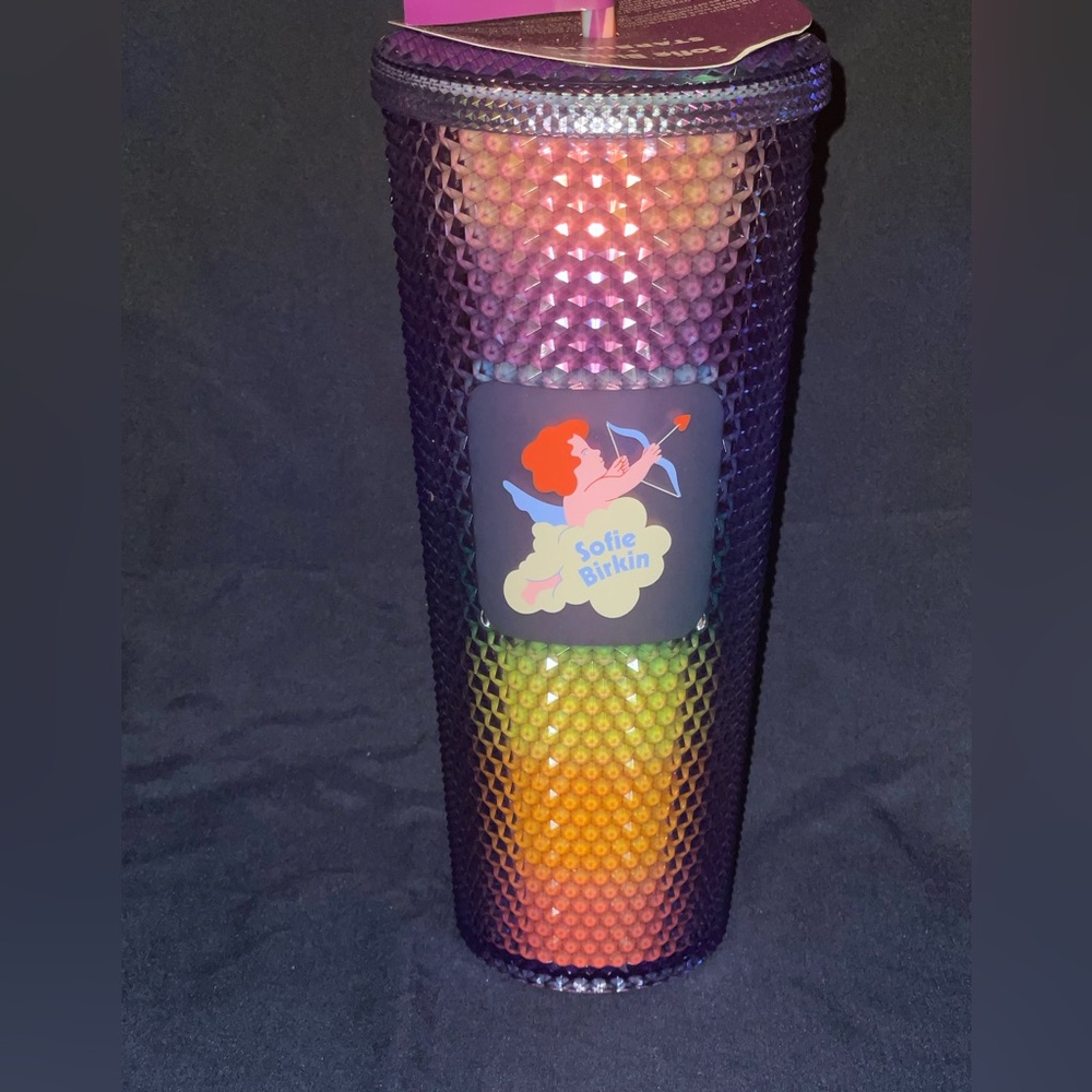 nwt Starbucks x Sofie Birkin collab Rainbow Pride Cupid Studded Venti Tumbler
